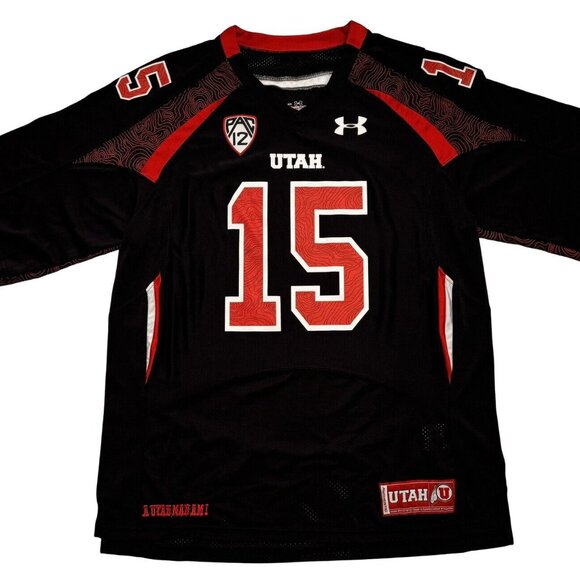 Under Armour Other - Utah Utes Authentic Heat Gear Under Armour  Blackout Jersey #15 Sz M